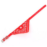 Dog collar bandana scrunchie scarf, red - Side View