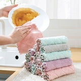 2pcs Microfiber Cloth, Super Absorbent Dishcloth - Top-Down View