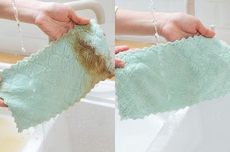 2pcs Microfiber Cloth, Super Absorbent Dishcloth