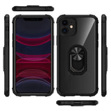 iPhone 12 Silicone Shockproof Cover, Black Transparent, Compatible with iPhone 12 Pro - Close-Up Angle