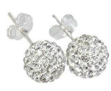 Sparkling Silver Earrings, 10mm