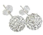 Sparkling Silver Earrings, 10mm