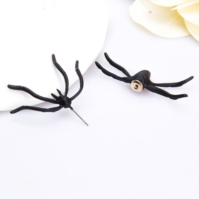 Black Spider Halloween Earrings, 2 Pieces