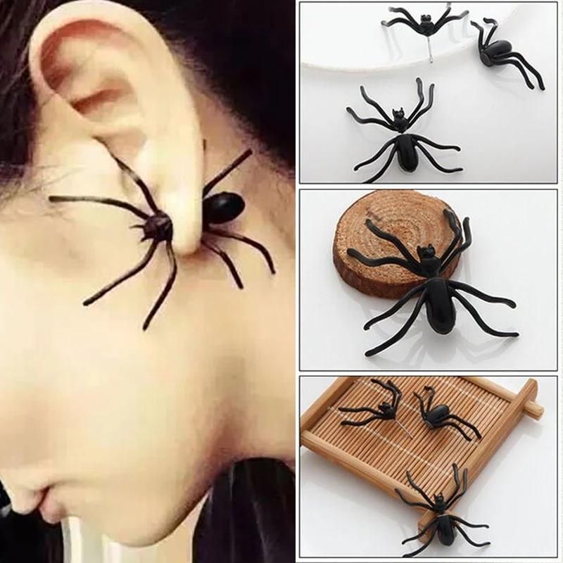 Halloween Earring Black Spider, 1 pc