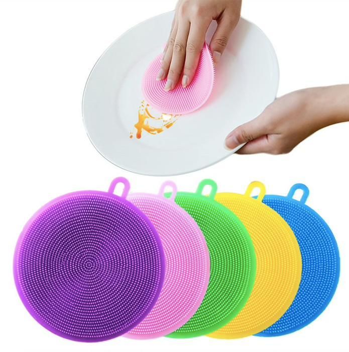 Silicone sponge for dishes, multi-color, with Magnic silicone dish sponge washing scrubber