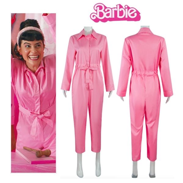 Barbie Jumpsuit Costume Light Pink, Size S for Halloween Cosplay