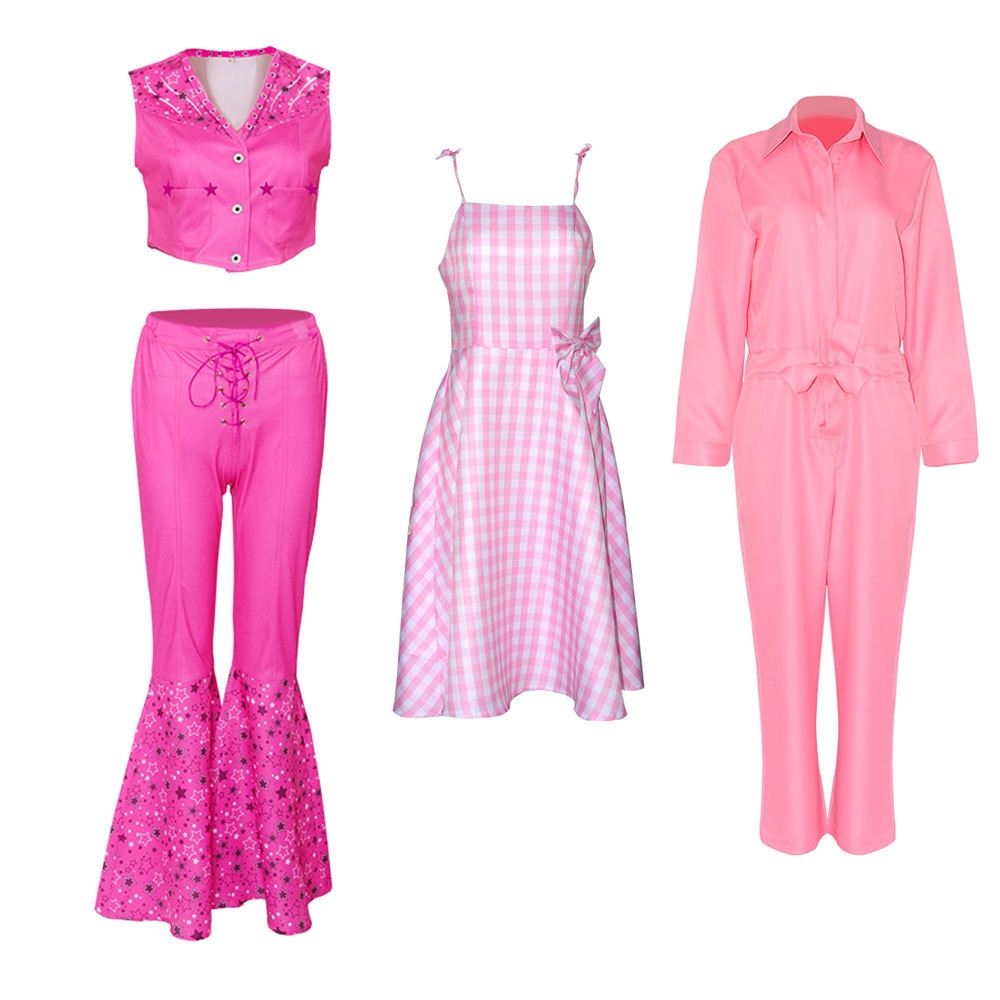 Barbie Jumpsuit Costume Light Pink, Size S for Halloween Cosplay