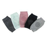 1 Pair - Baby Knee Pads, Anti-Slip Crawling Cuff for Kids, Dark Gray - Top-Down View