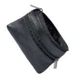Small Wallet with Zipper Card Holder, Black - Side View