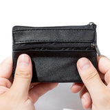 Small Wallet with Zipper Card Holder, Black