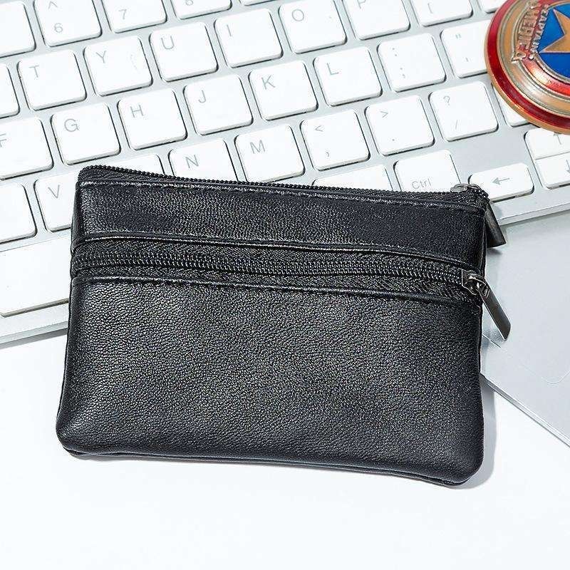 Small Wallet with Zipper Card Holder, Black