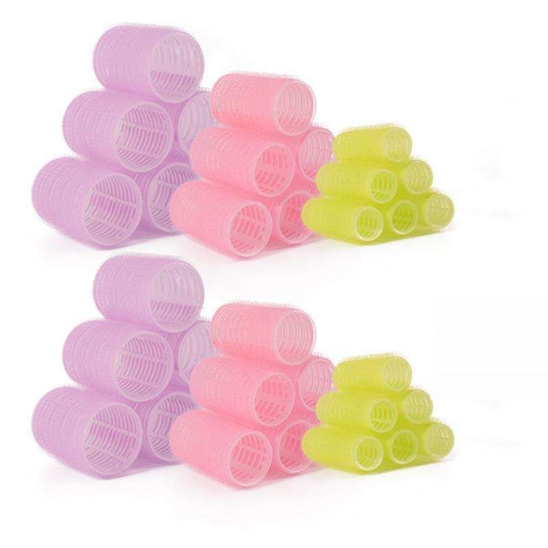 25-pack MultiColor Hair Rollers Clips Comb with Dividers
