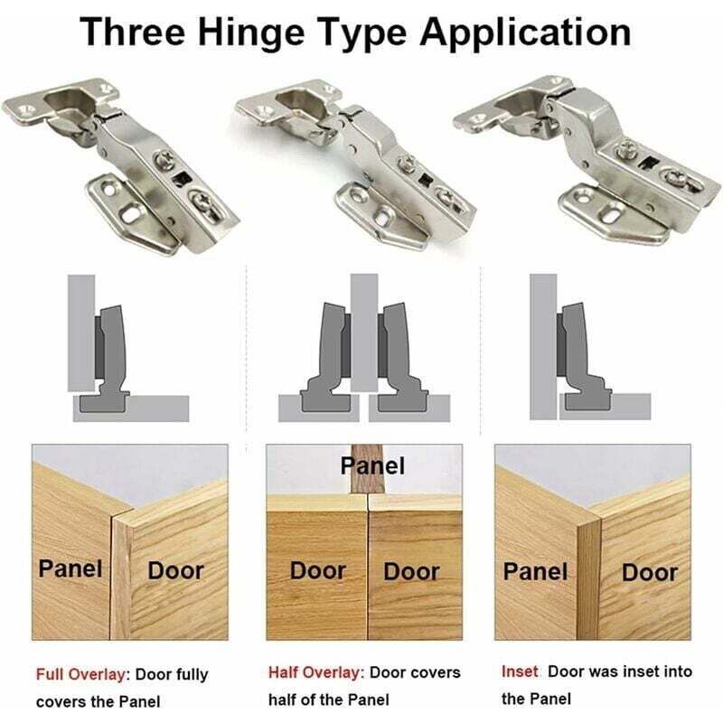 8 Pack 110 Degree Full Overlay Cabinet Hinges with Built In Damper Self Closing for Kitchen Doors