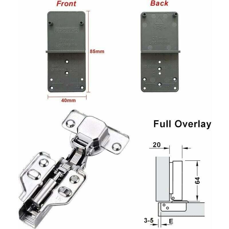 8 Pack 110 Degree Full Overlay Cabinet Hinges with Built In Damper Self Closing for Kitchen Doors