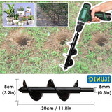 Garden Auger Drill Bit Stainless Steel Hex Shank Planting Tool for Flowers Trees and Shrubs, 8 x 25cm - Front View