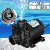 DC 12V Brushless Submersible Water Pump for Fountain Pool Solar Circulation, 800L per Hour 5M Lift - Side View