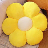Yellow Flower Floor Pillow Plush Cushion for Kids Reading Nook and TV, 30cm