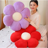 Yellow Flower Floor Pillow Plush Cushion for Kids Reading Nook and TV, 30cm - Side View