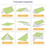 Camping Waterproof Tarpaulin Portable Ripstop Rain Tarp Sunshade for Hiking Picnic, 300 x 290cm