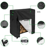 Firewood Rack with Waterproof 420D Oxford Cover Large Outdoor Log Holder, 222 x 64 x 2in
