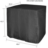 Firewood Rack with Waterproof 420D Oxford Cover Large Outdoor Log Holder, 222 x 64 x 2in