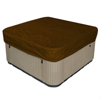 Square Hot Tub Spa Cover Waterproof 190T Polyester Anti Dust Anti UV with Storage Bag Black Coffee, 207 x 207 x 30cm