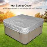 Square Hot Tub Spa Cover Waterproof 190T Polyester Anti Dust Anti UV with Storage Bag Black Coffee, 207 x 207 x 30cm - Front View