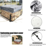 Square Hot Tub Spa Cover Waterproof 190T Polyester Anti Dust Anti UV with Storage Bag Black Coffee, 207 x 207 x 30cm
