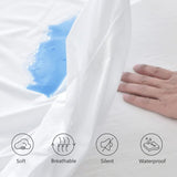 Waterproof Breathable Quiet Washable Mattress Protector for King Bed, 140 x 200 x 30cm - Front View
