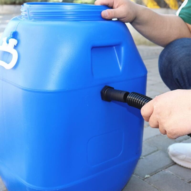 Rain Barrel Connection Hose Kit with 2 Hose Sockets and Locknut, 50cm Hose 25mm Socket