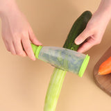 2 Pack Vegetable Peelers with Container Ultra Sharp Stainless Steel for Fruit and Potato Green Red - Side View