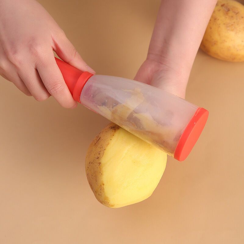 2 Pack Vegetable Peelers with Container Ultra Sharp Stainless Steel for Fruit and Potato Green Red