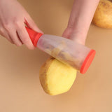 2 Pack Vegetable Peelers with Container Ultra Sharp Stainless Steel for Fruit and Potato Green Red - Top-Down View
