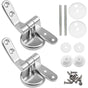 2 Pack Toilet Seat Hinges Replacement with Zinc Alloy Fixings