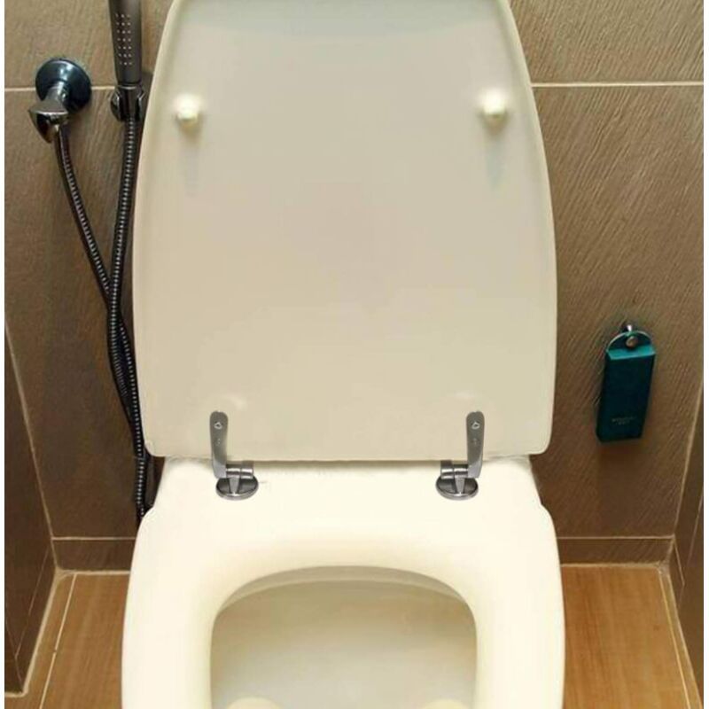 2 Pack Toilet Seat Hinges Replacement with Zinc Alloy Fixings