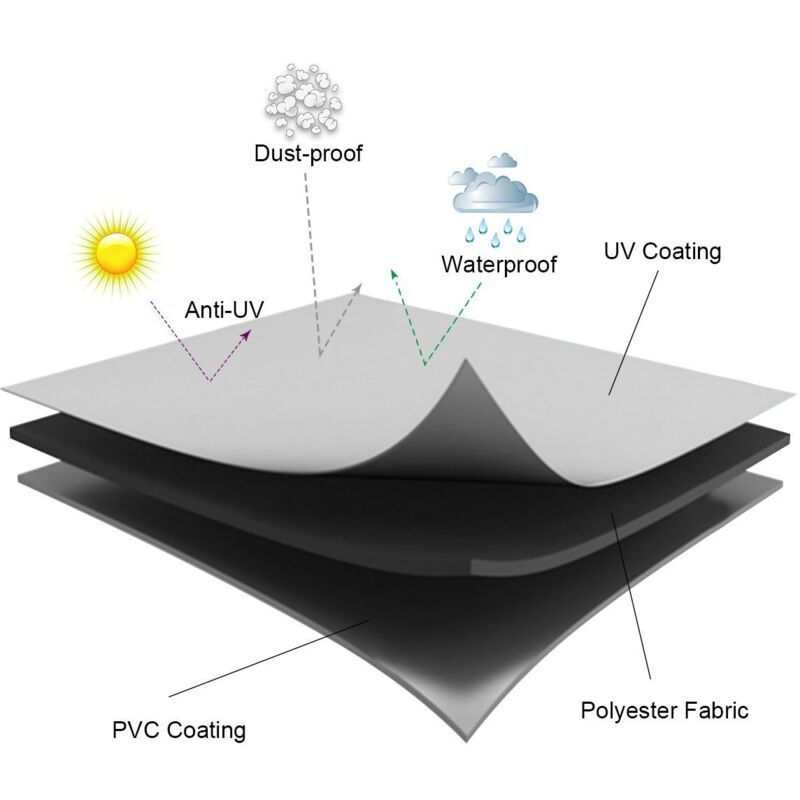 Waterproof Garden Furniture Cover 420D Oxford Windproof Anti UV Table Protector, 180 x 120 x 74cm