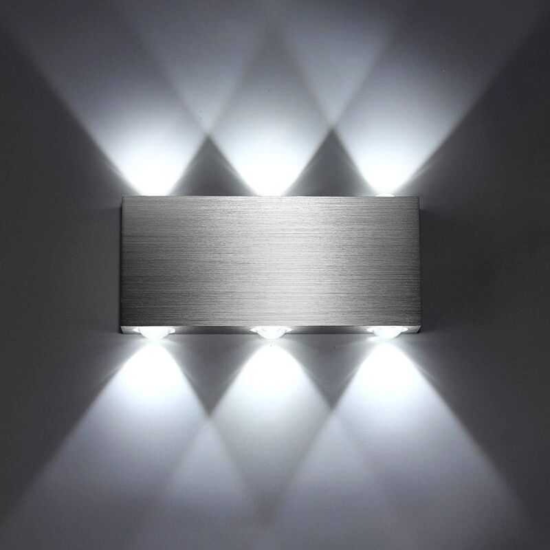 LED Wall Light 18W Indoor Square Aluminum Up Down Lamp Cool White for Bedroom Office Hallway