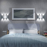 LED Wall Light 18W Indoor Square Aluminum Up Down Lamp Cool White for Bedroom Office Hallway - Front View