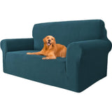 Stretch 2 Seater Sofa Cover with Armrests Dark Green Pet Furniture Protector, 145 to 178cm Width