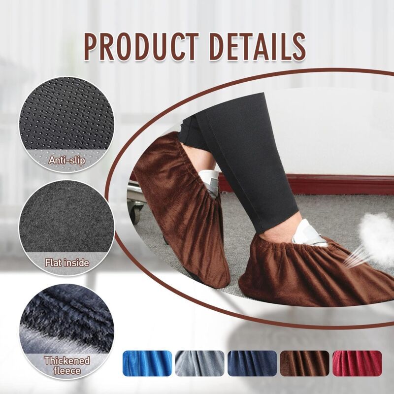 5 Pair Grey Adult Overshoe Covers, EU 37 to 43