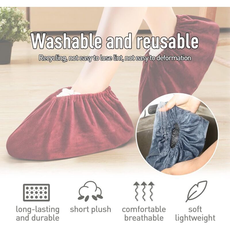 5 Pair Grey Adult Overshoe Covers, EU 37 to 43