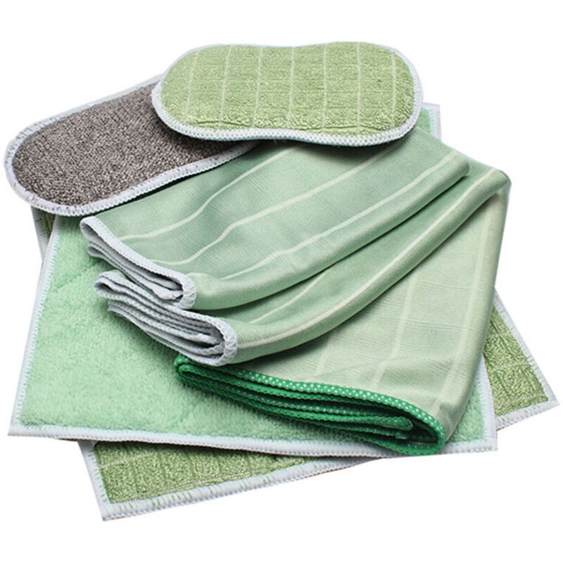 6 Pack Bamboo Microfiber Cleaning Cloths for Glass Bodywork Screens and Smooth Surfaces