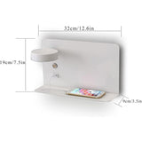 Left Side Adjustable LED Wall Light 12W with USB Charging Switch and 3 Color Temperatures, 330 Degree Rotation