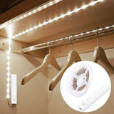 LED Motion Sensor Strip Light Battery Operated Auto On Off for Closet Stairs Kitchen, 1M