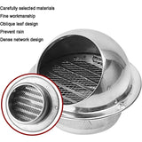 Round Stainless Steel Ventilation Grille with Anti Insect Slats for Exterior Wall Bathroom Kitchen, 150mm - Side View