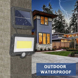 2 Pack 56 LED Outdoor Solar Lights with Motion Sensor IP65 Waterproof and 5M Cable, 120 Degree Angle