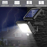 2 Pack 56 LED Outdoor Solar Lights with Motion Sensor IP65 Waterproof and 5M Cable, 120 Degree Angle - Top-Down View