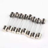 100 Pack Glass Fuse Assortment in Box, 5 x 20mm 0.2A to 20A - Top-Down View