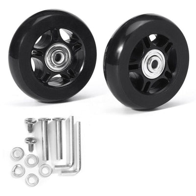 2 Pack Universal Suitcase Replacement Wheels Rubber Silent Multidirectional Luggage Casters, 70 x 19mm