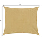 210D Rectangular Shade Sail Solar Canvas Sun Awning Sand, 4 x 6m
